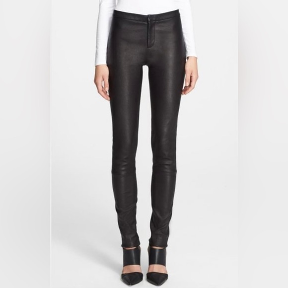 Theory Lambskin Trousers - Picture 1 of 5